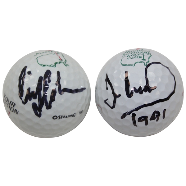 Ian Woosnam & Craig Stadler Signed Masters & Augusta National GC Logo Golf Balls JSA ALOA