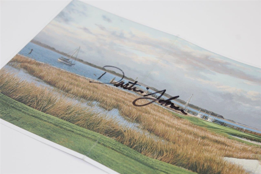 Dustin Johnson Signed 1999 Harbour Town Golf Links Scorecard JSA ALOA