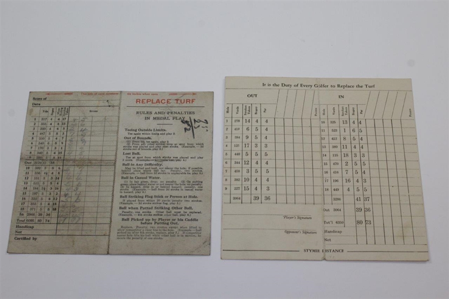 Four (4) Turn of the Century Scorecards From Massachusetts Courses