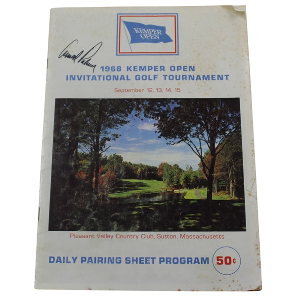 Arnold Palmer Signed 1968 Kemper Open Golf Tournament Program JSA ALOA