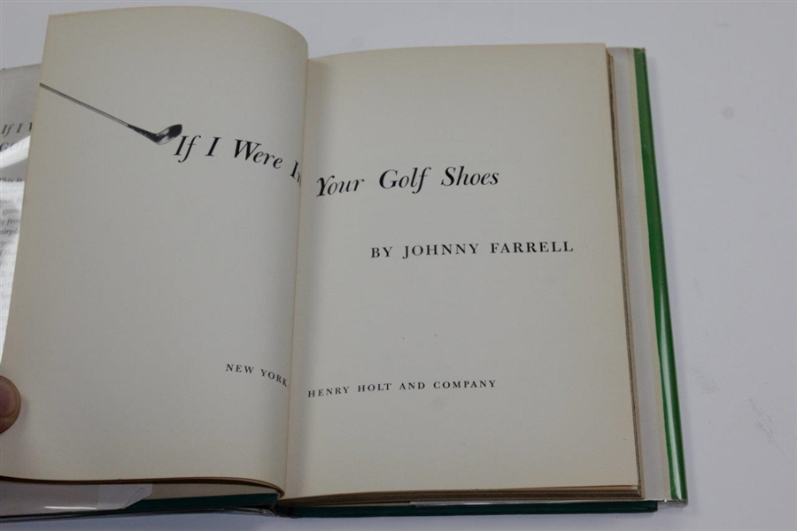 If I Were In Your Golf Shoes 1951 Signed Book By Johnny Farrell With Introduction By Bobby Jones JSA ALOA