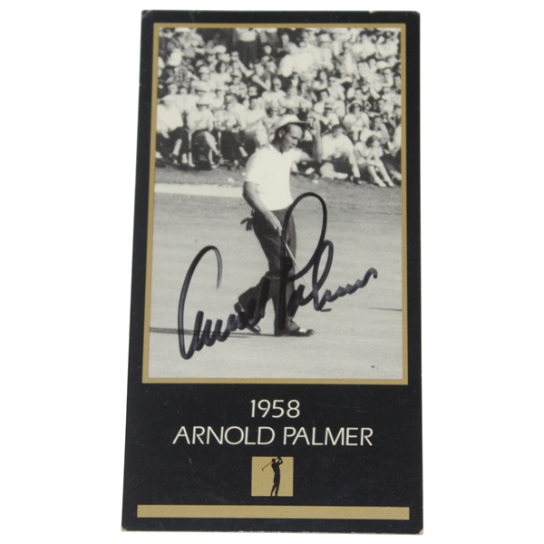 Arnold Palmer Signed 1958 Champions Of Golf The Masters Collection Golf Card JSA ALOA