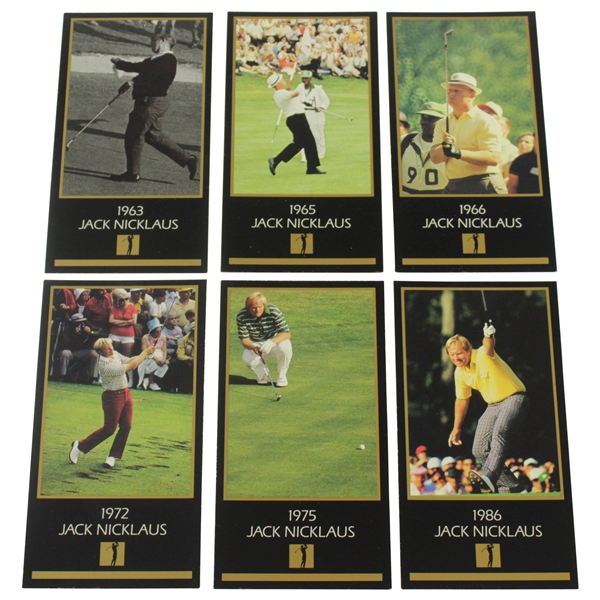 Jack Nicklaus Champions Of Golf Masters Wins 1963,1965,1966,1972,1975 & 1986 Golf Cards