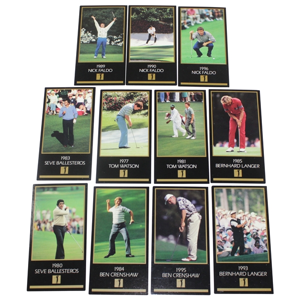 Multiple Masters Winners Champions of Golf Cards - Faldo, Watson, Langer, Crenshaw, & Seve Ballesteros