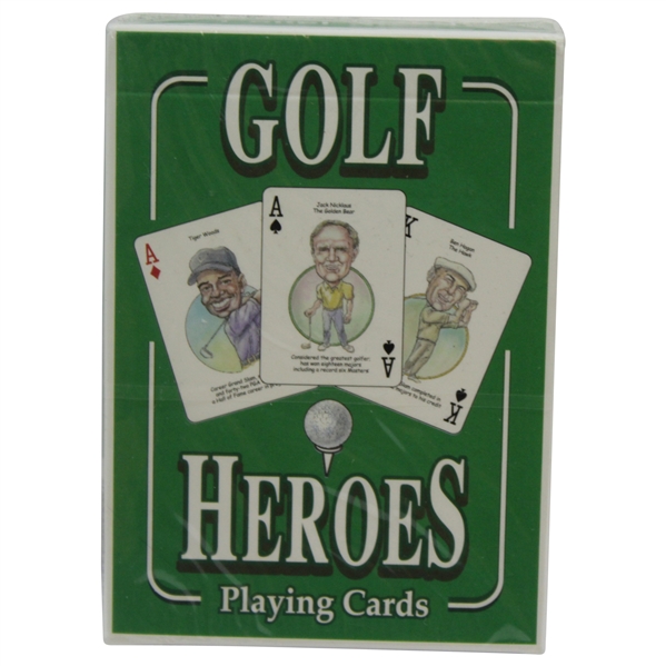 Unopened 'Golf Heroes' Playing Cards - Woods, Hogan, Nicklaus, & others
