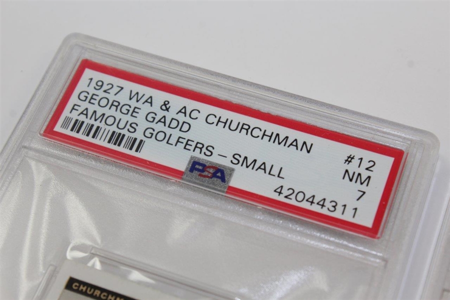 Four (4) Wa & Churchman PSA Slabbed Golf Cards - Gadd, Leach, Whitcombe, & Ball - Nm, Vg-Ex, Vg-Ex, & Vg-Ex+