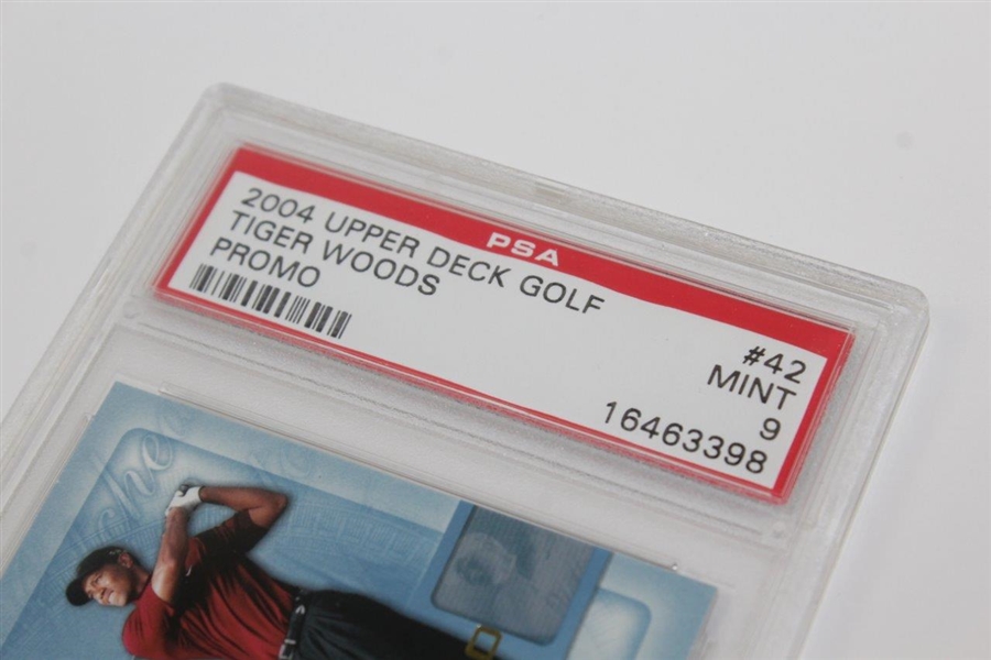 Five (5) Tiger Woods 2004 UDA PSA Slabbed Promo Cards - Mint 9(x4) & Nm-Mt+