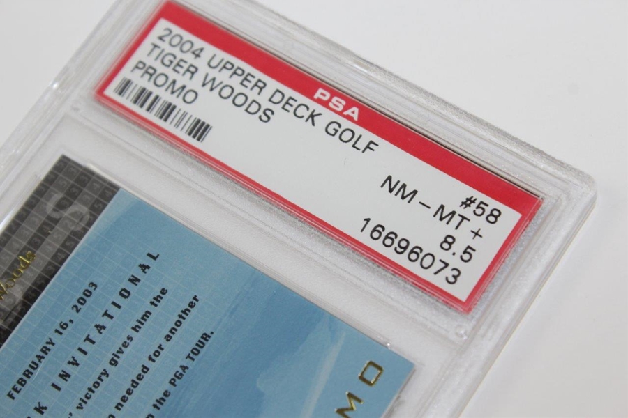 Five (5) Tiger Woods 2004 UDA PSA Slabbed Promo Cards - Mint 9(x4) & Nm-Mt+