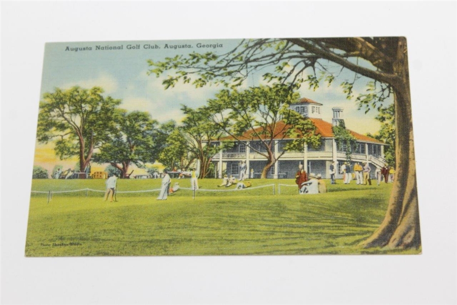 Young Tom Morris Gravesite Postcard with Two Augusta National GC Clubhouse Postcards