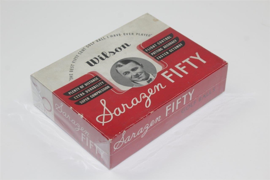 Circa 1930's Gene Sarazen Wilson Fifty Cent 'Fifty' Dozen Golf Balls Box - Box Only
