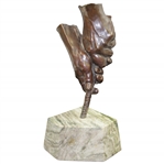 Heavy Bronze Vardon Grip on Marble Plinth - 15" Tall & Weighs 17lbs