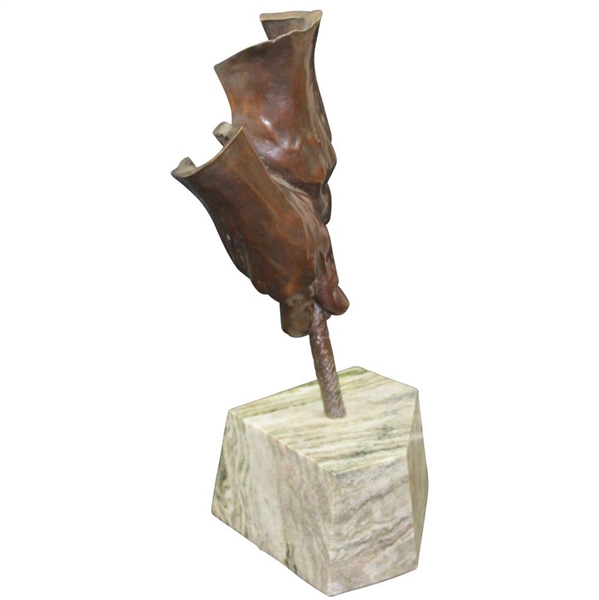 Heavy Bronze Vardon Grip on Marble Plinth - 15 Tall & Weighs 17lbs