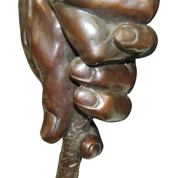 Heavy Bronze Vardon Grip on Marble Plinth - 15 Tall & Weighs 17lbs