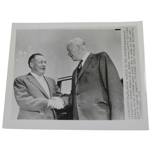 Bobby Jones & Dwight Eisenhower 4/11/1956 Masters Press Photo