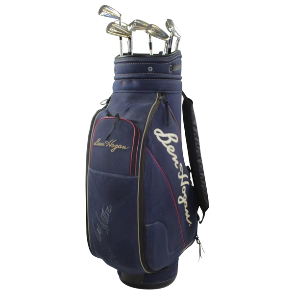Hal Sutton Signed Ben Hogan Golf Bag with Set Of Ben Hogan Irons 3-E Apex II Steel Shafts - Original Grips JSA ALOA