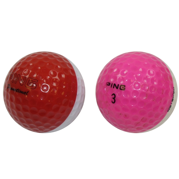 Red/White Promotional & Pink/White Karsten Eye Ping Golf Balls