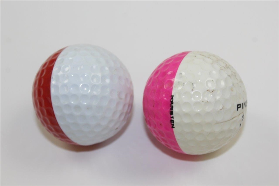 Red/White Promotional & Pink/White Karsten Eye Ping Golf Balls