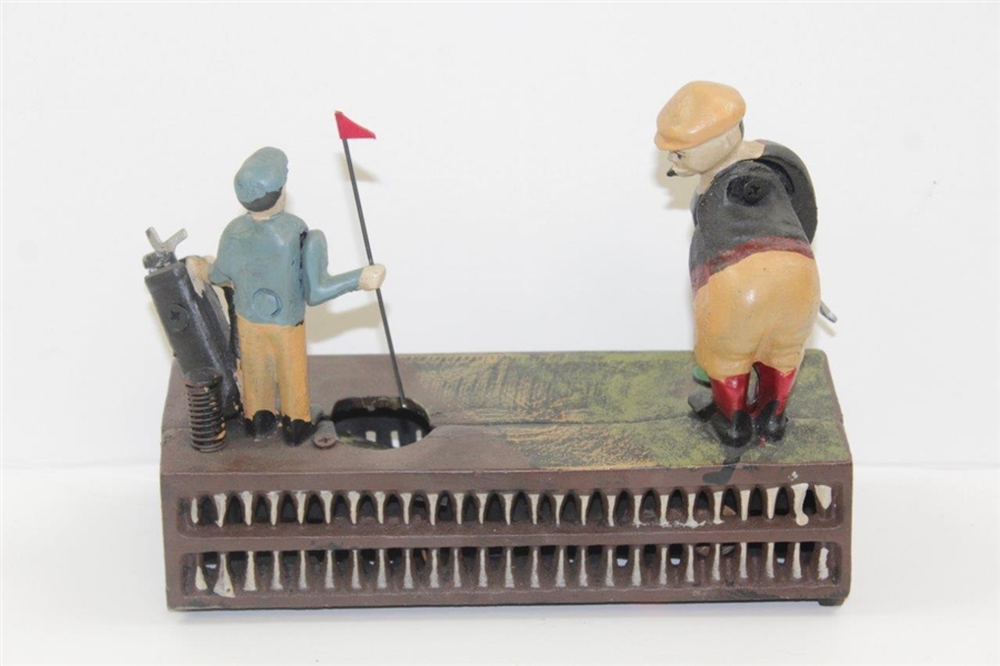 Golfer Statue 'Birdie Putt' Bank with Golfer & Caddy - Made in China for Upper Deck
