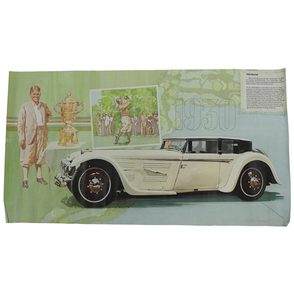 Bobby Jones with 1930 Bucciali Car & Trophy Poster Print