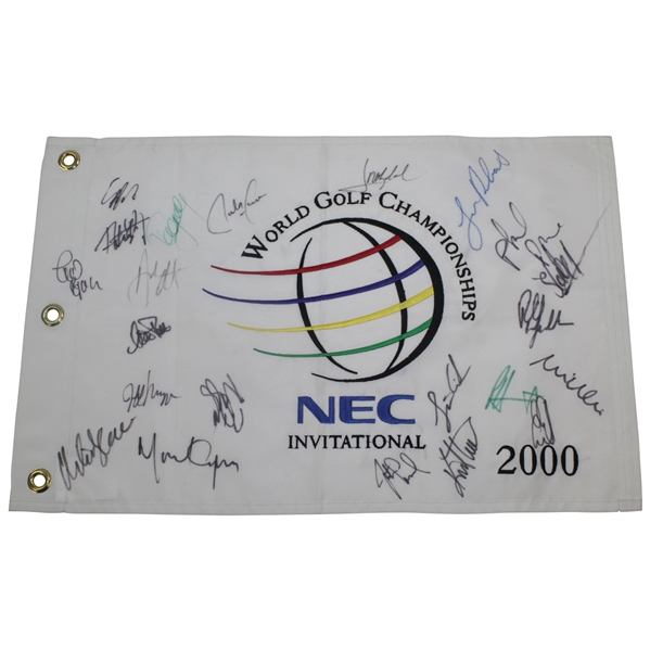 Multi-Signed World Golf Championships NEC Invitational Flag With 22 Signatures - Phil Mickelson JSA ALOA