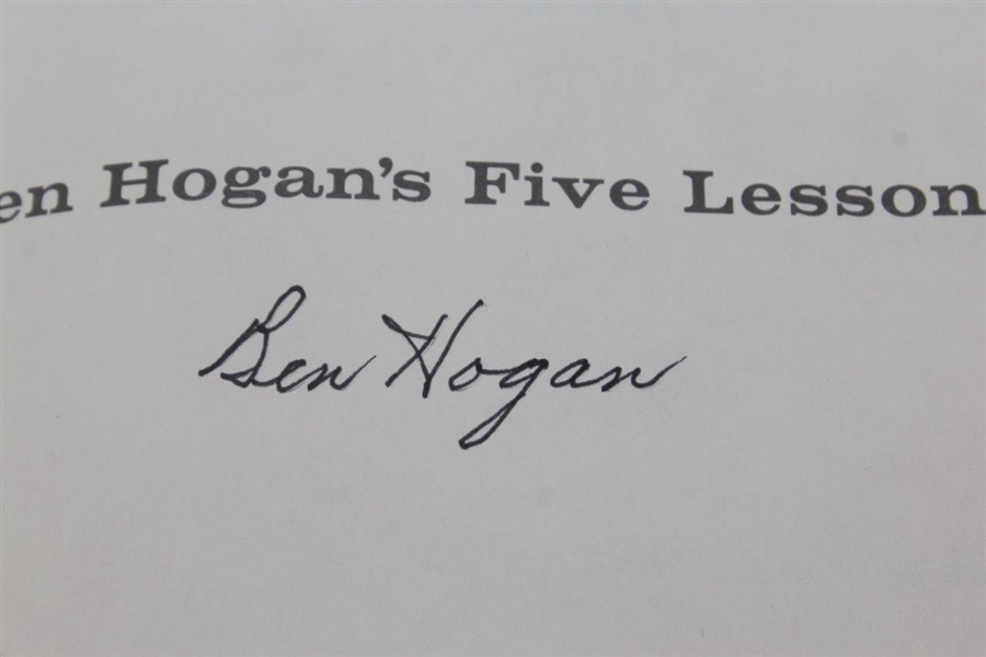Ben Hogan's Signed Five Lessons: The Modern Fundamentals Of Golf Book JSA ALOA