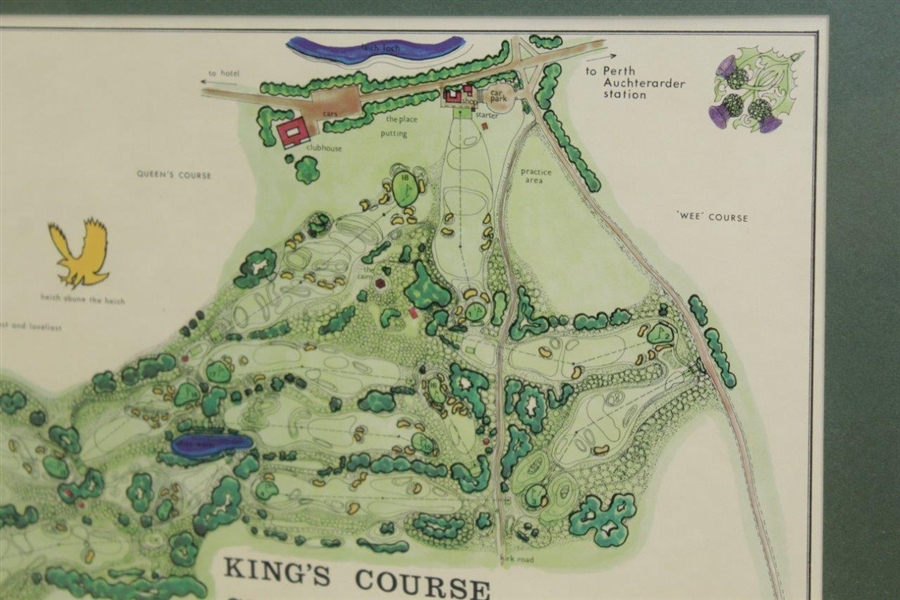 1967 King's Course Gleneagles Visual Survey Depicted by Golf Architect James P Izatt - Framed
