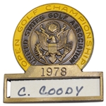 Charles Coodys 1978 US Open at Cherry Hills Contestant Badge