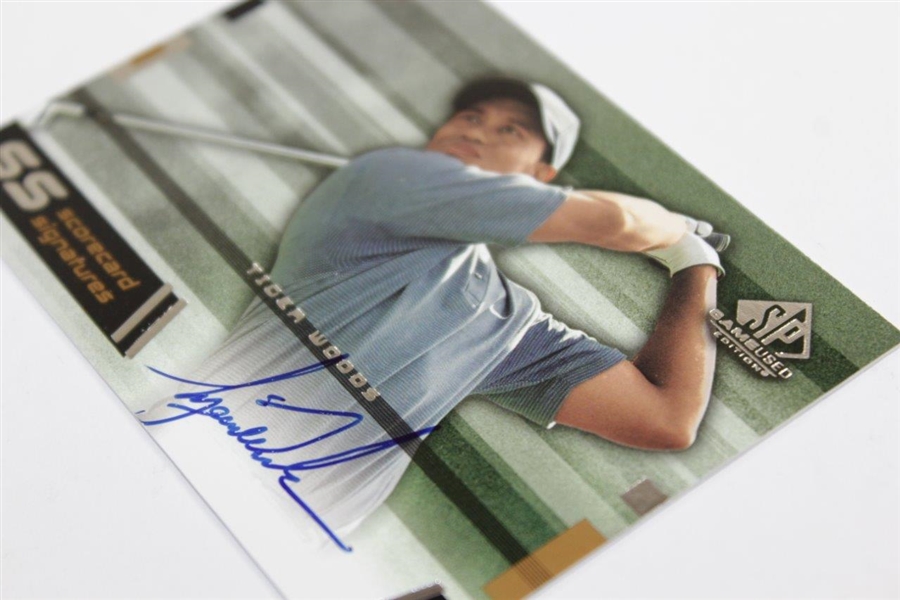 Tiger Woods Signed 2003 Upper Deck SS 'Scored Signatures' Game Used Edition Golf Card JSA ALOA
