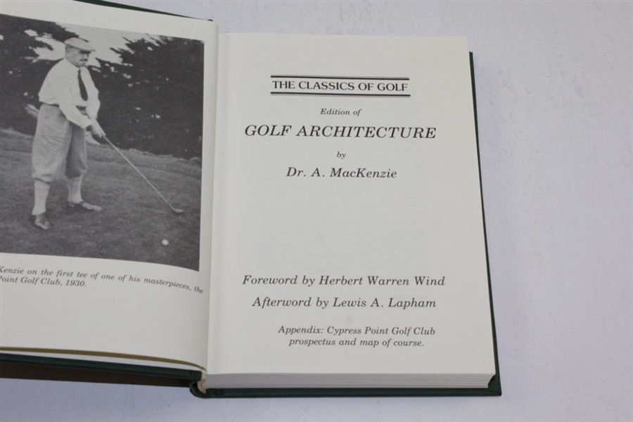 Classics of golf edition 1987 Golf Arhitecture by Mackenzie signed by & other 