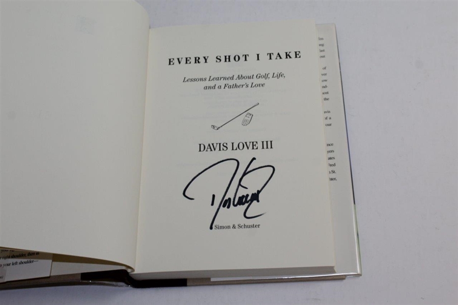 Davis Love III Signed 'Every Shot I Take: Lessons Learned About Golf' Book by Davis Love III JSA ALOA