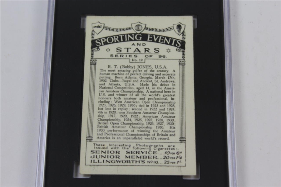 Bobby Jones 1935 J.A. Pattreiouex Sporting Events & Stars Golf Card SGC 5 EX