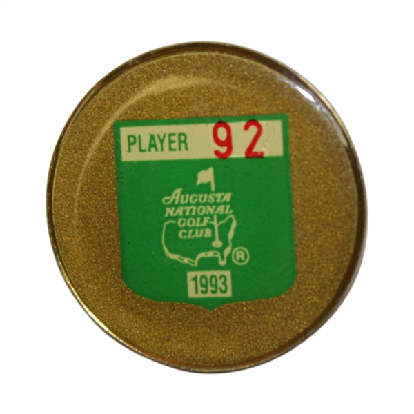 Charles Coody's 1993 Masters Tournament Contestant Badge #92