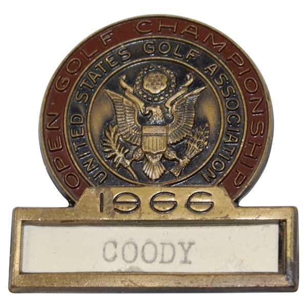 Charles Coody's 1966 US Open at The Olympic Club Contestant Badge