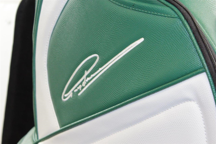 Greg Norman's Personal MacGregor Qantas Green & White Full Size Golf Bag with Stitched Signature