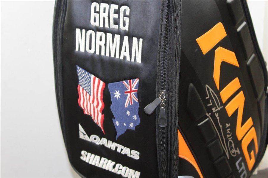 Greg Norman Signed Personal Cobra KING Ltd 'Greg Norman' Qantas Full Size Golf Bag JSA ALOA