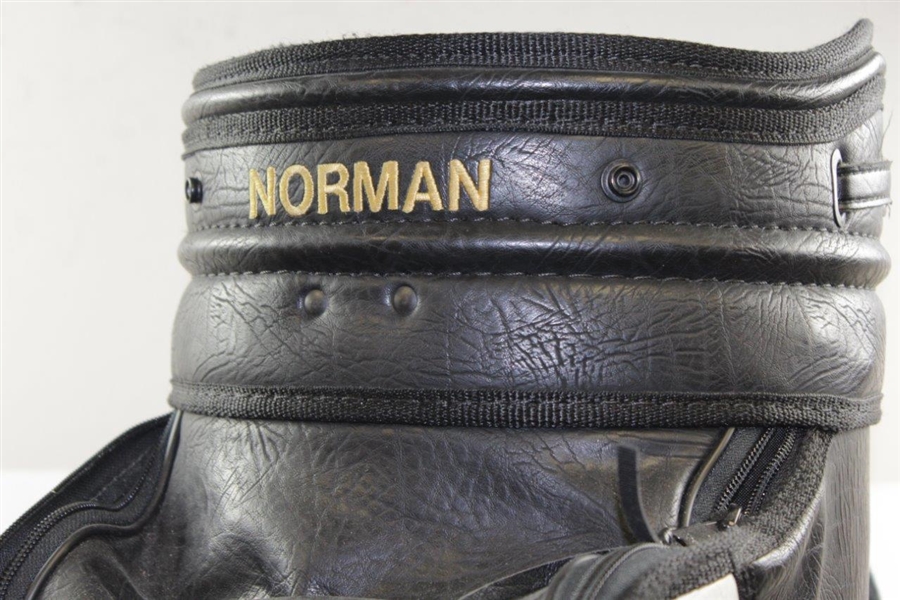 Greg Norman Signed Personal Titleist 'Greg Norman' Shark Logo Qantas Full Size Golf Bag JSA ALOA