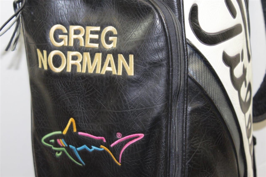 Greg Norman's Personal Titleist 'Greg Norman' Shark Logo Black & White Full Size Golf Bag