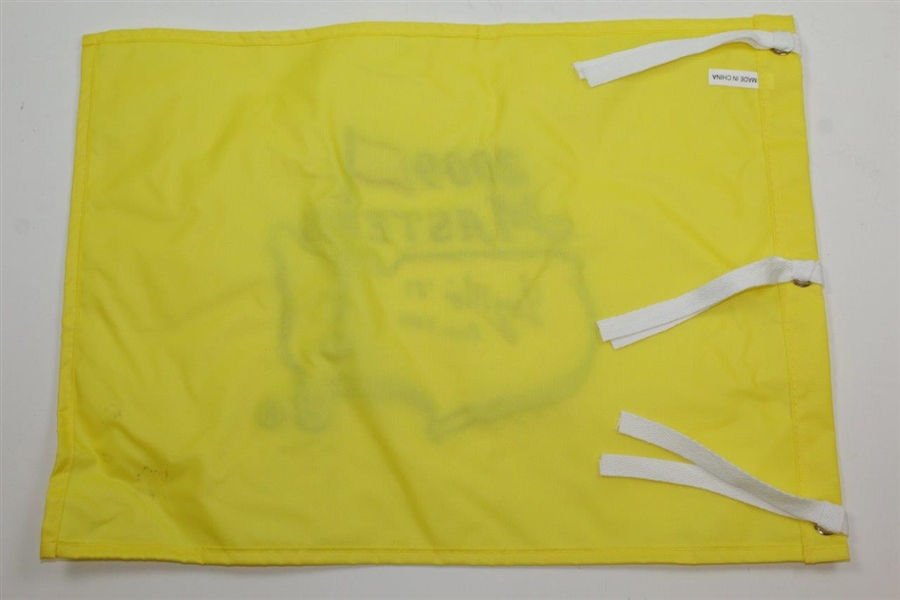 Larry Mize Signed 2009 Masters Embroidered Flag with Year Won Notation & Scripture JSA ALOA