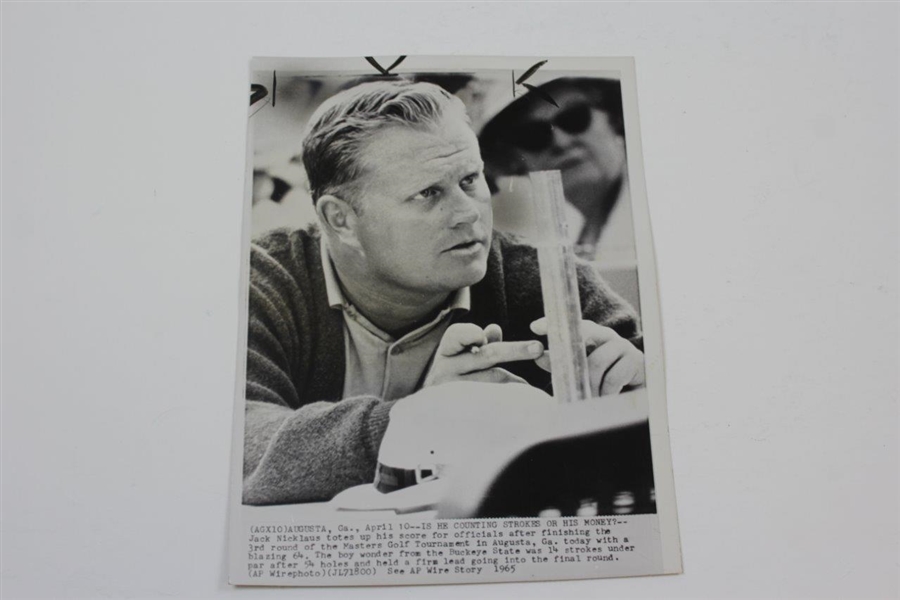 Five (5) Jack Nicklaus Wire Photos (1963,1965,1966 Masters)