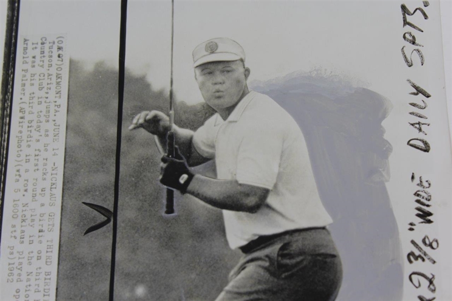 Jack Nicklaus 1962 US Open at Oakmont Wire Photo