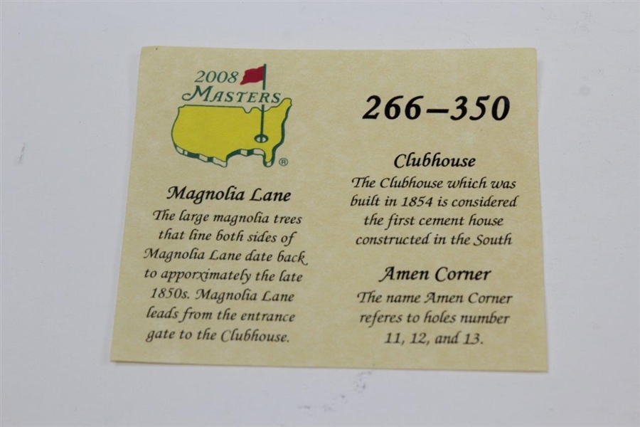 2008 Masters Tournament Magnolia Lane Ltd Ed Coin 266/350 in Original Box with Card