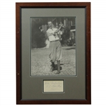 Willie Macfarlane Signed 3x5 Card with Photo Display 1925 - Framed JSA ALOA