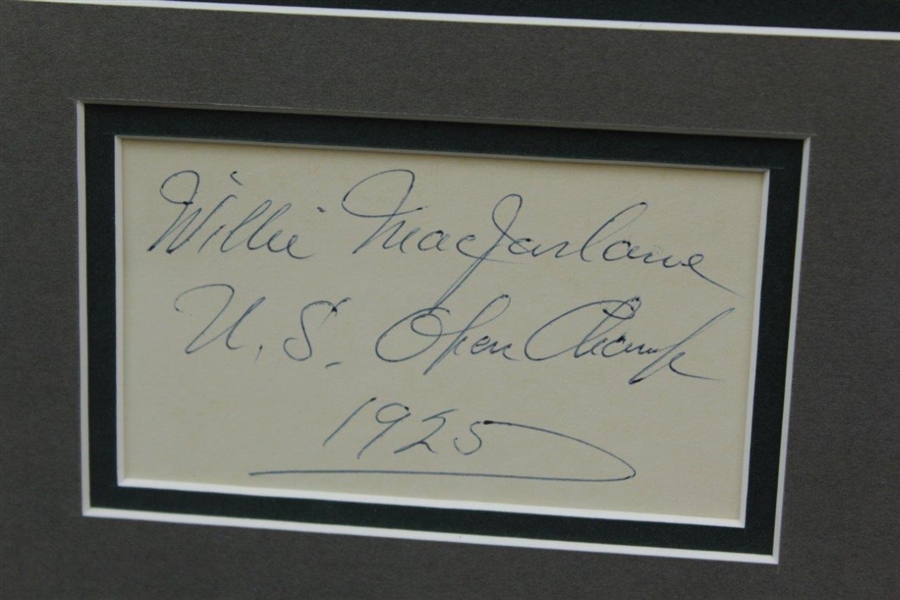 Willie Macfarlane Signed 3x5 Card with Photo Display '1925' - Framed JSA ALOA