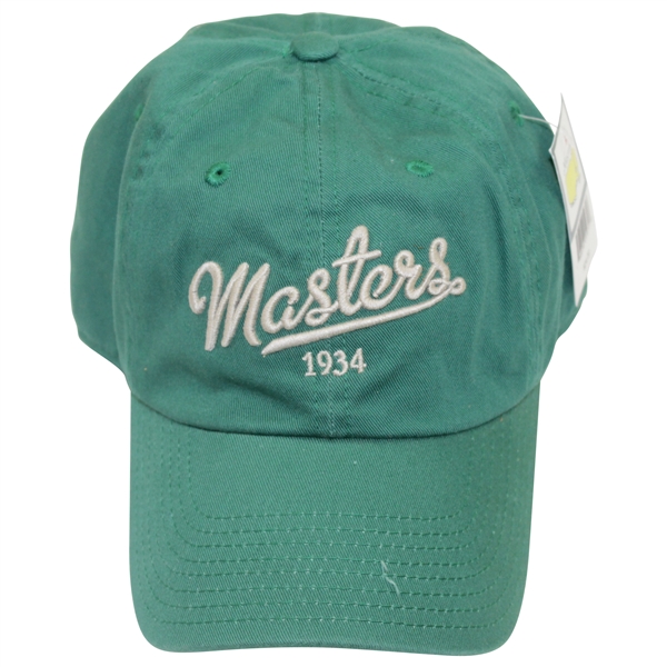 Undated Masters '1934' Embroidered Script Lt Green Hat with Tag