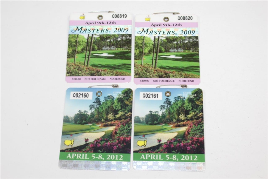 2007-2009 & 2012-2014 Pairs of Masters Series Badges with Sequential Numbers