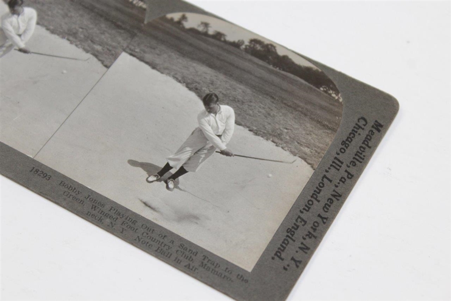 Duplicate Photo Of Bobby Jones Playing From A Bunker - Keystone Stereo View Co. Card