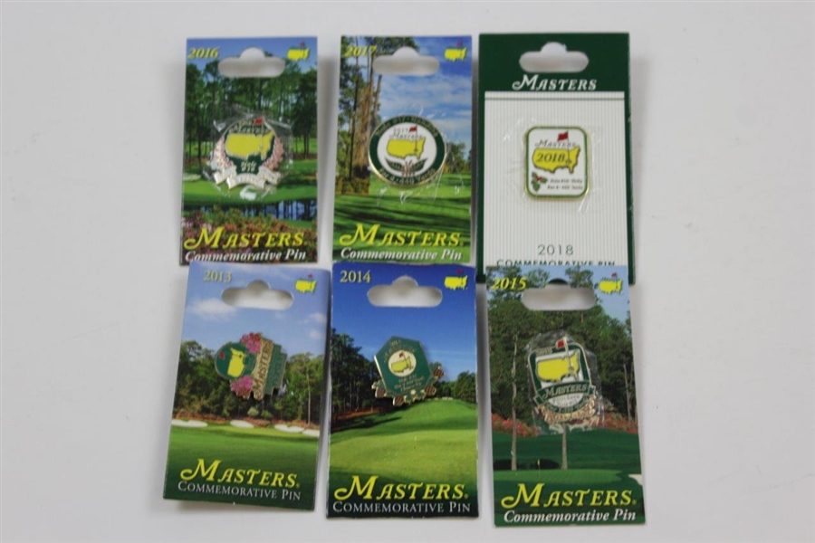 Complete 2001-2018 Masters Commemorative Pins - 18 Pins in Total