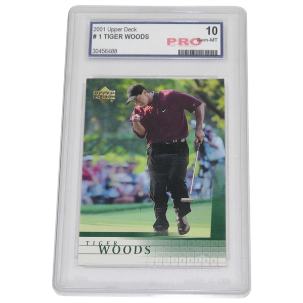 Tiger Woods 2001 Upper Deck Card PRO Gem-MT 10