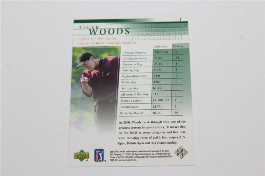 Tiger Woods Signed 2001 Upper Deck Rookie Card! JSA ALOA