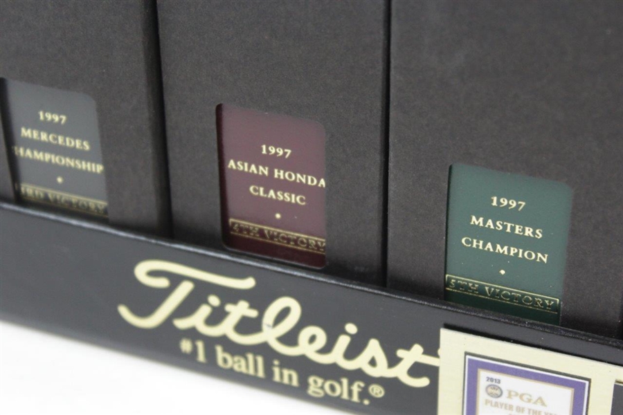 Tiger Woods Titleist Ltd Ed Commemorative Boxes with Balls - First 7 Wins with COA